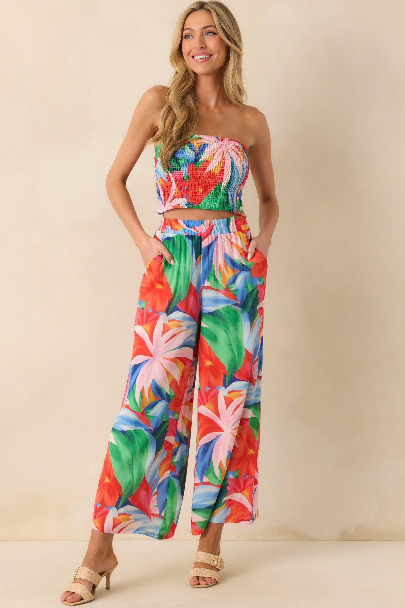Z Supply Pink Multi Bijou Villa Floral Tube Top