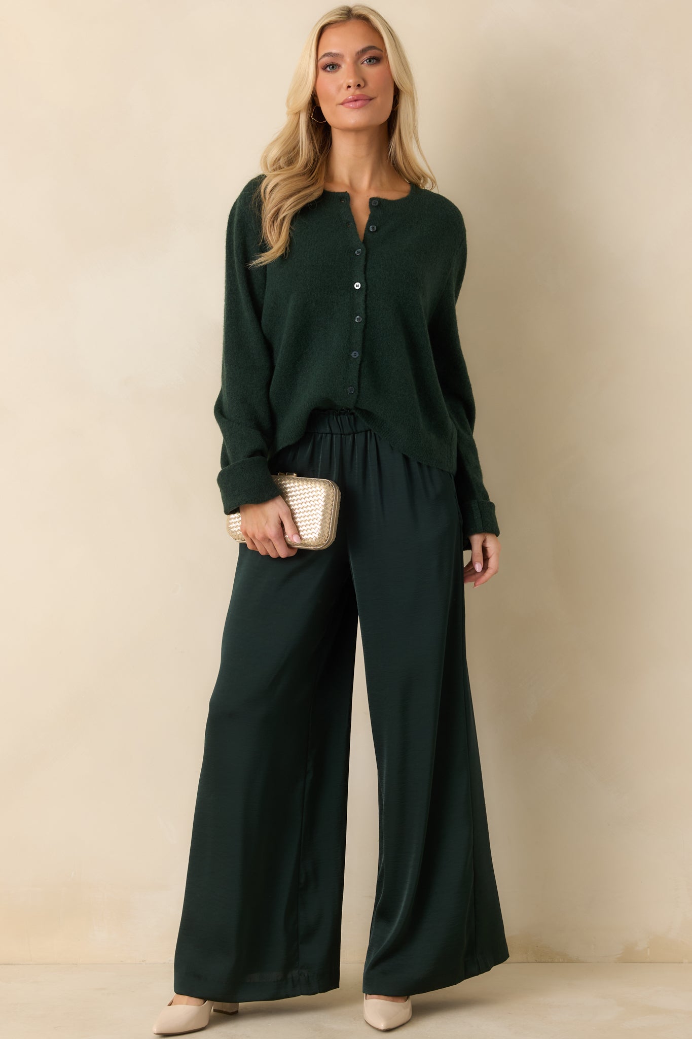 Z Supply Isolde Garland Green Satin Pants