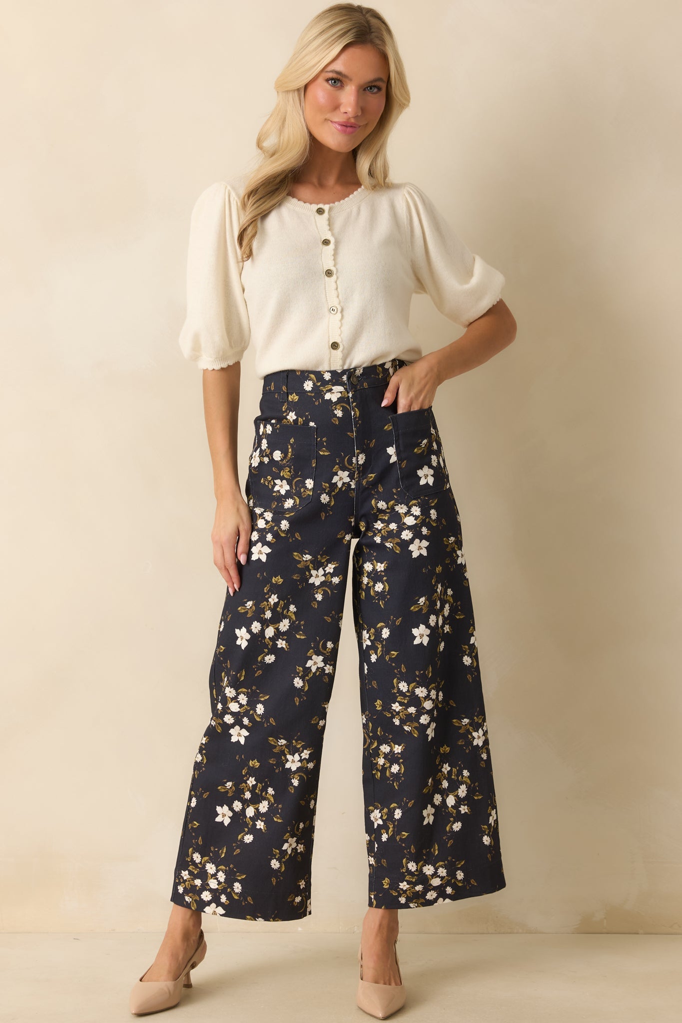 It's Always Right Ivory Short Sleeve Button Front Cardigan