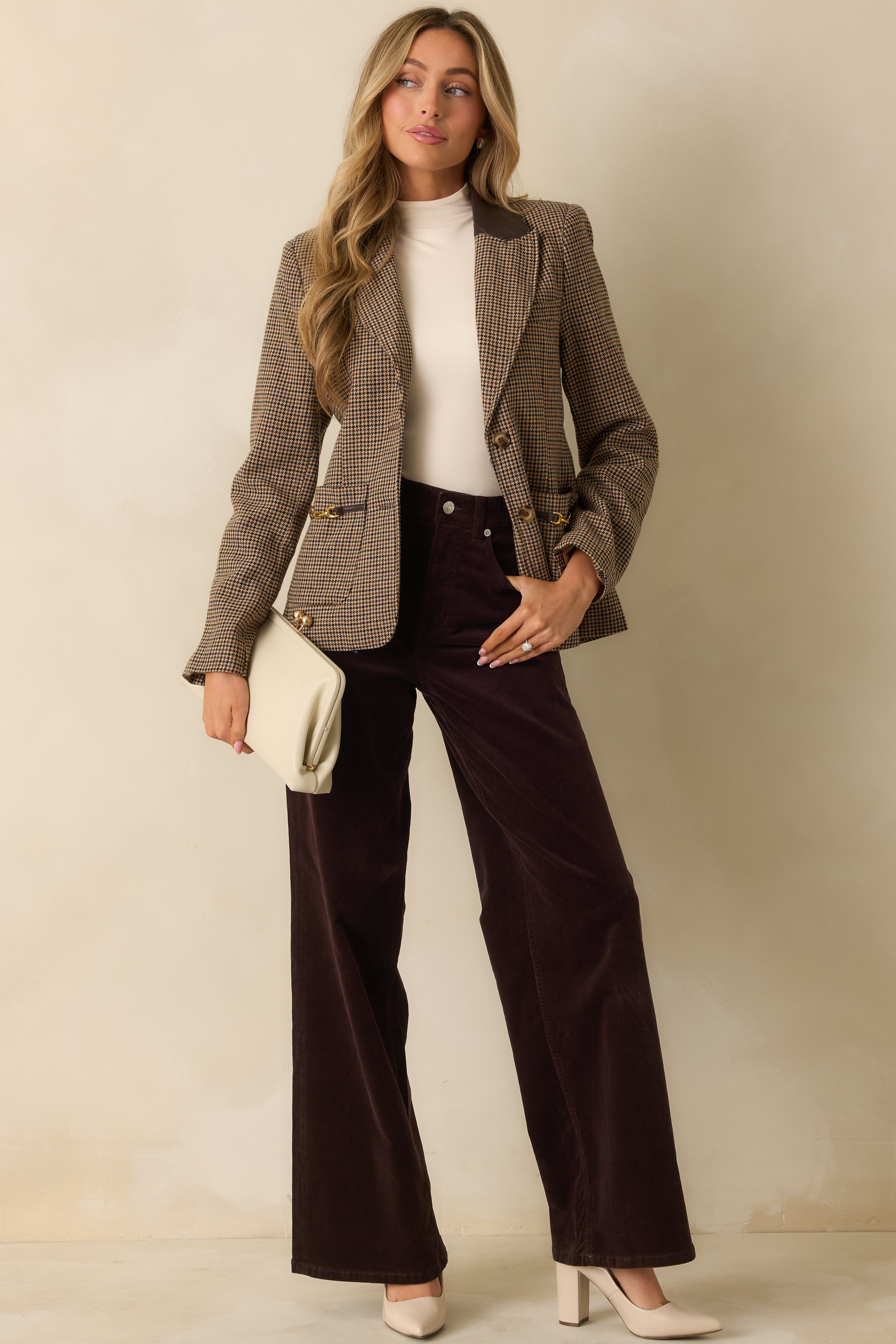 SPANXshape™ Truffle Brown Corduroy Wide Leg Jeans