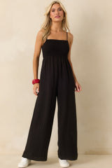 Z Supply Black Rayon Beachside Smocked Jumpsuit