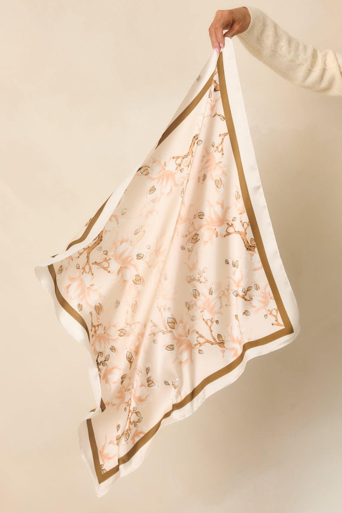 Gentle Beginnings Soft Apricot Multi Floral Print Scarf