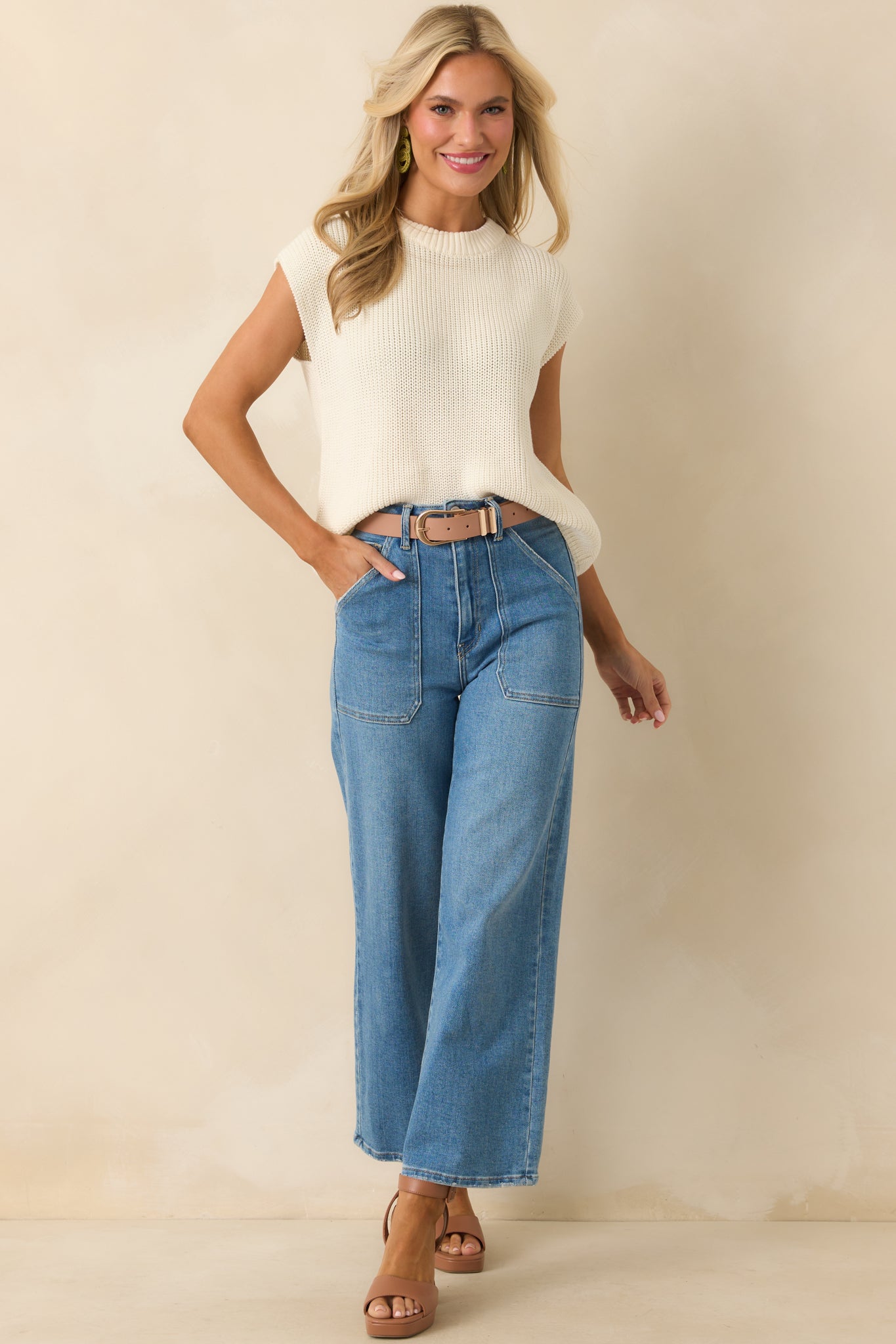 Something Amazing Medium Wash Wide Leg Jeans