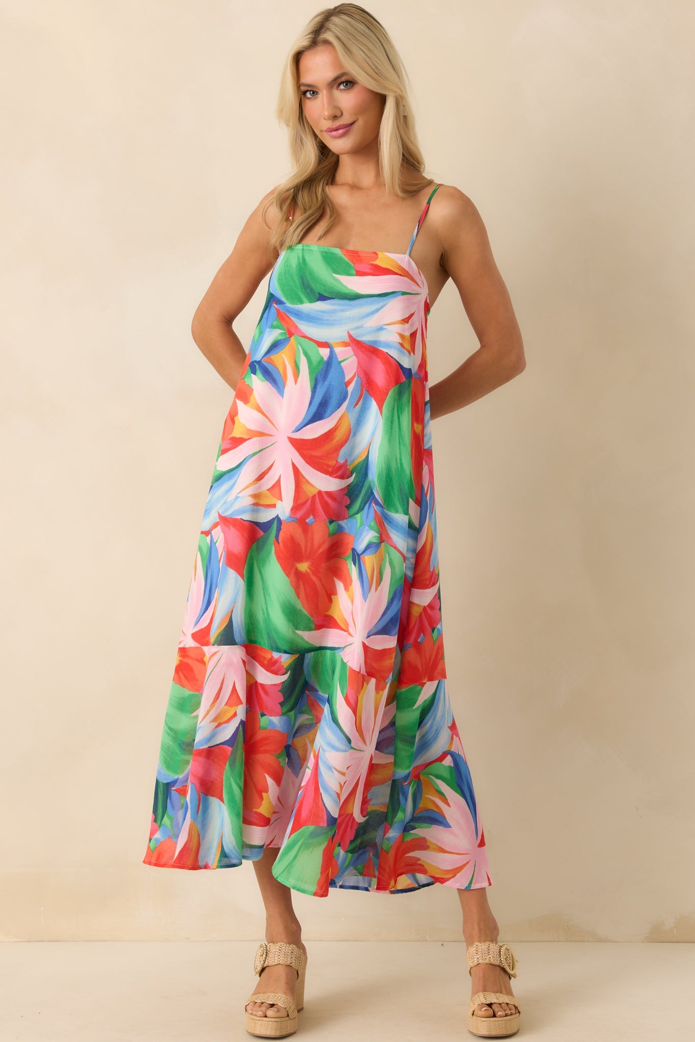 Z Supply Pink Multi Coast Villa Floral Maxi Dress