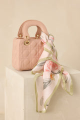 I Won't Tell Light Pink Faux Patent Leather Quilted Handbag