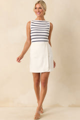 Staple The Label White Cotton Amari Denim Wrap Skirt