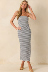 Z Supply Navy Knit Ainslie Stripe Midi Skirt