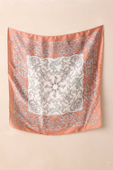 Where The Wind Blows Rose Pink Multi Print Satin Scarf