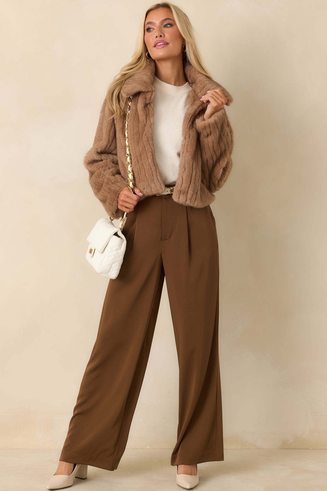 Warm Regards Mocha Brown Faux Fur Jacket