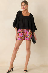 FRNCH Fluvia Black Cotton Puff Sleeve Blouse