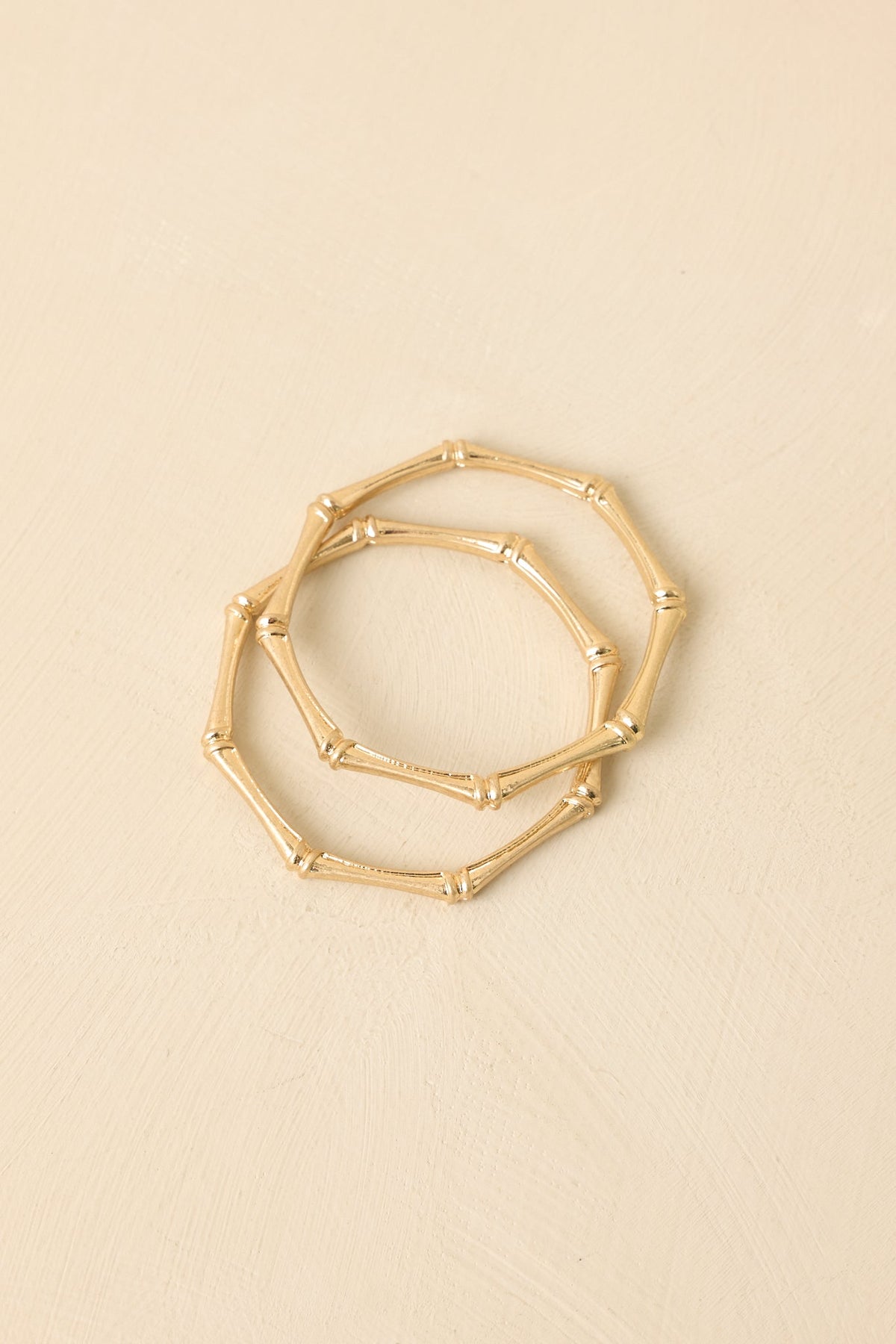 Stacked In Your Favor Gold Bamboo Bangle Bracelet Set