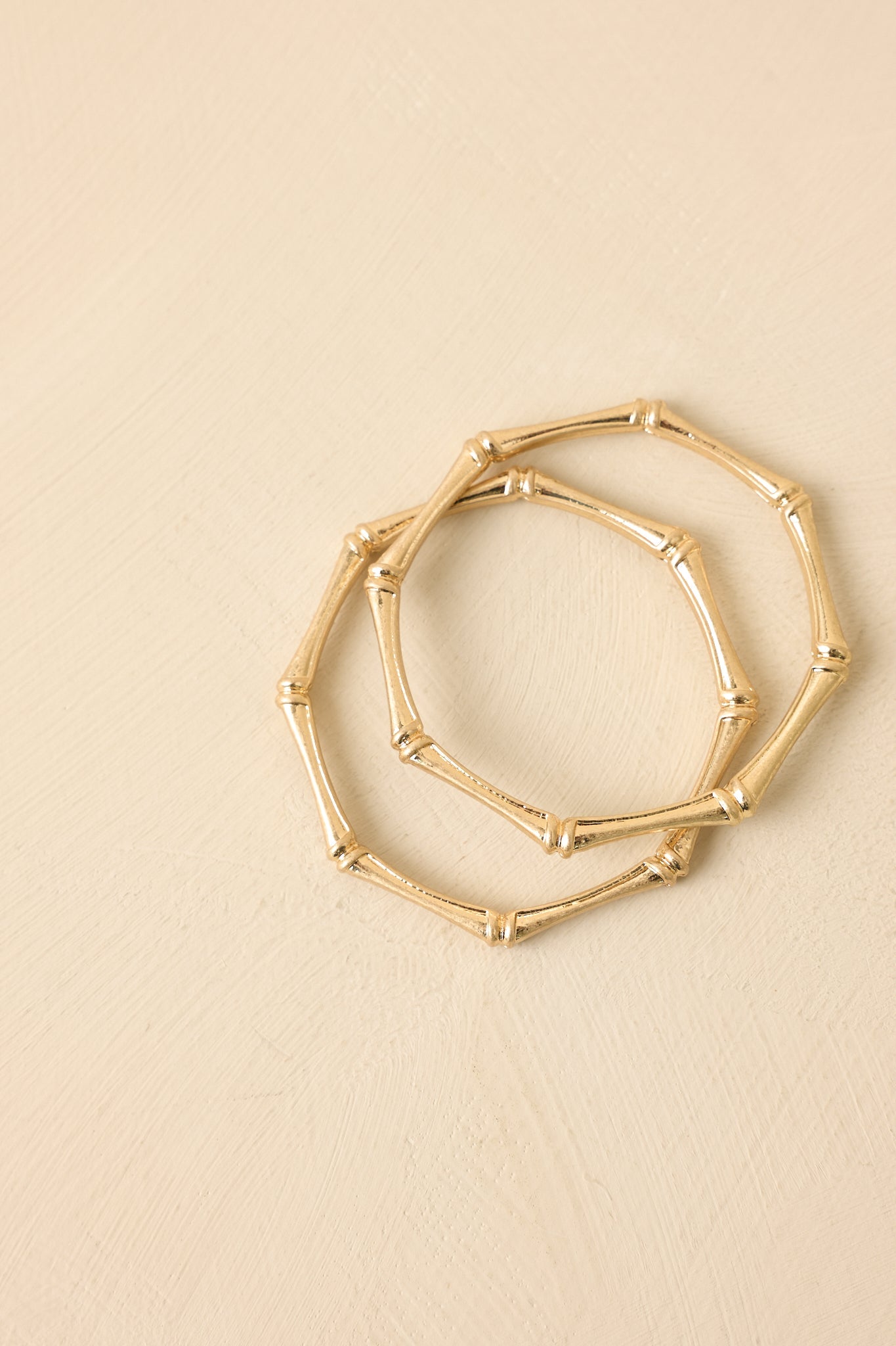 Stacked In Your Favor Gold Bamboo Bangle Bracelet Set