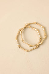 Stacked In Your Favor Gold Bamboo Bangle Bracelet Set