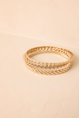 Back on the Chain Gang Gold Textured Bangle Set
