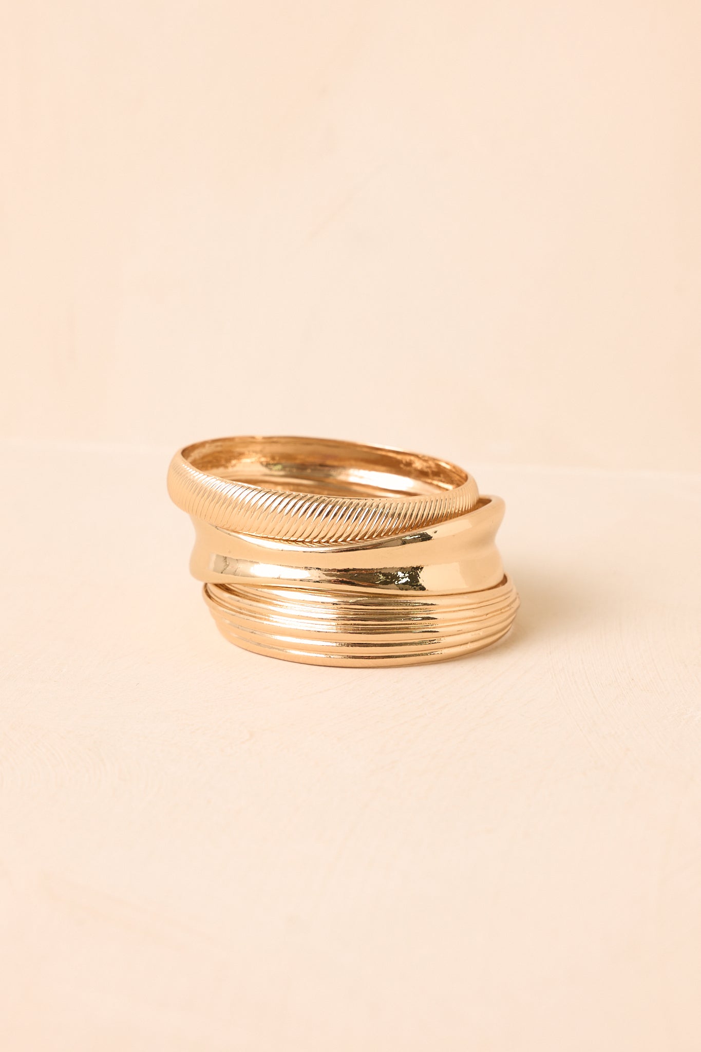 All Together Now Gold Mixed Bangle Bracelet Set