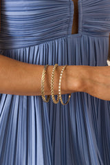 Back on the Chain Gang Gold Textured Bangle Set