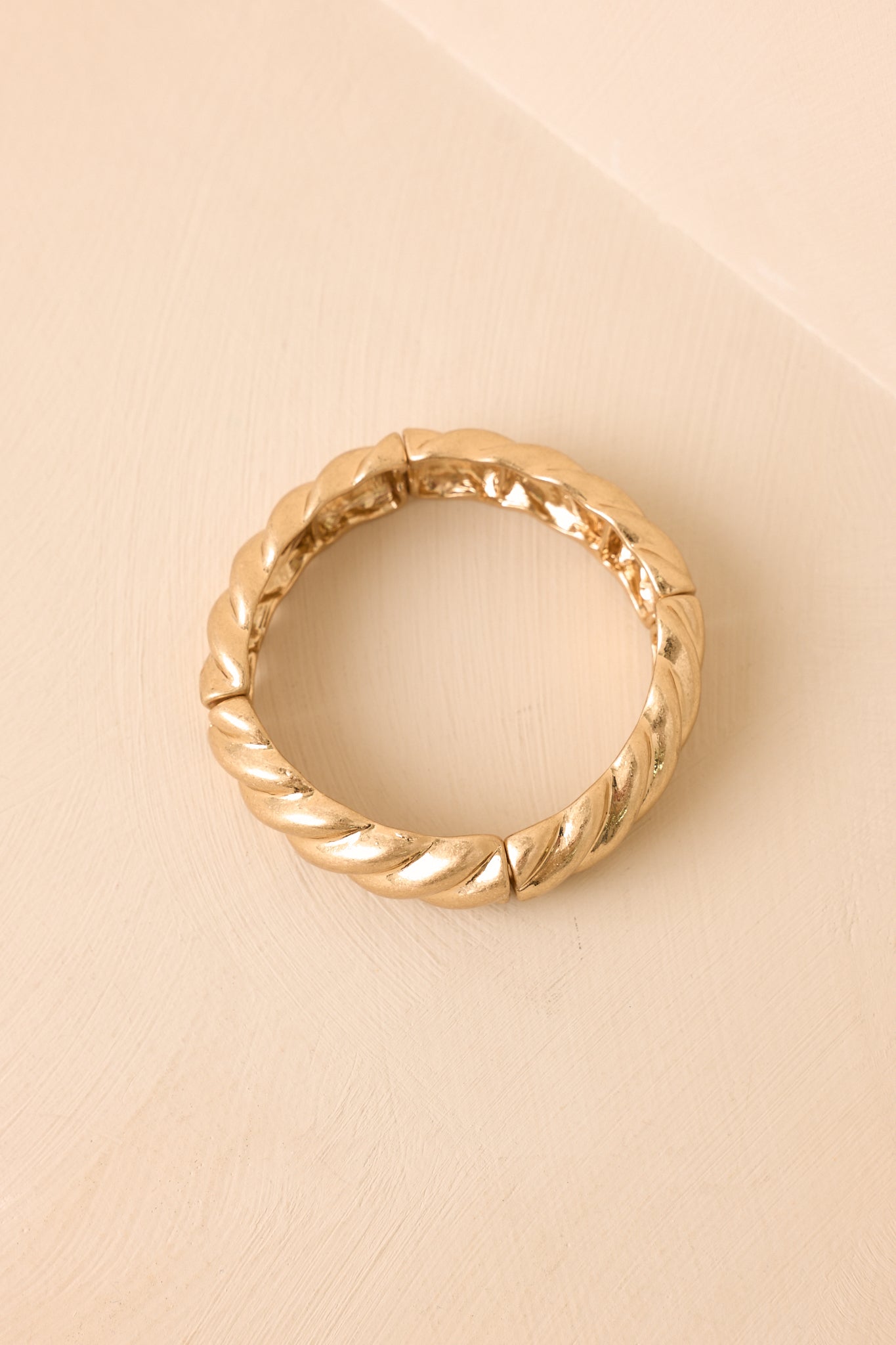 Dear Lady Twist Gold Textured Stretch Bracelet