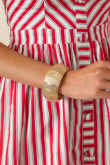 Cultivating Confidence Gold Hinged Cuff Bracelet