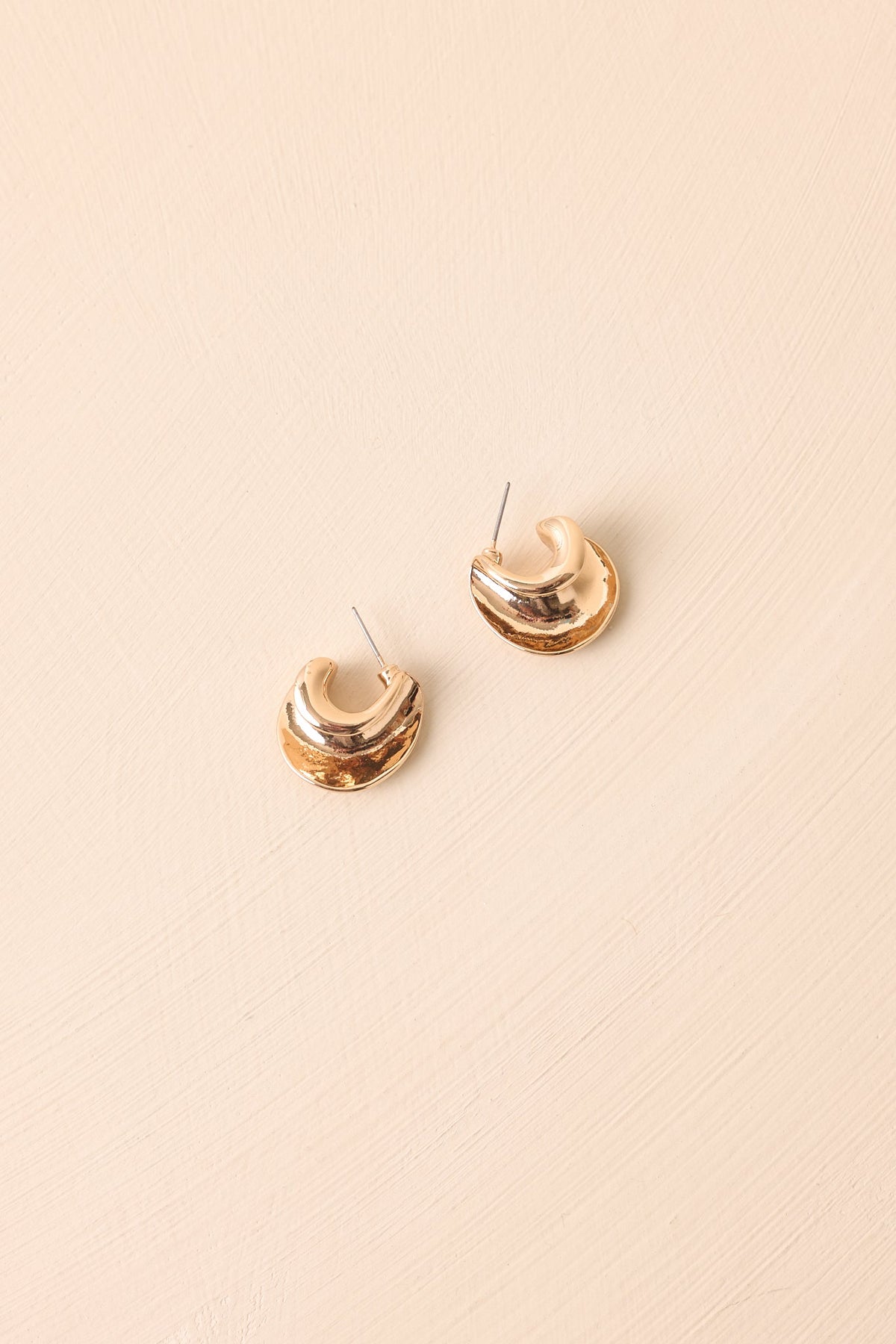 Shifting My Focus Gold Sculptural Open Hoop Earrings