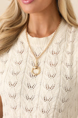 Always The Last Word Gold Pendant Chain Necklace