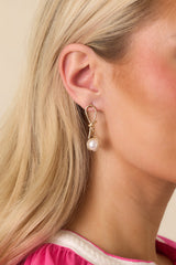 The Harbor Calls Gold and Ivory Pearl Earrings