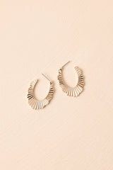 Give Me More Gold Textured Incomplete Hoop Earrings