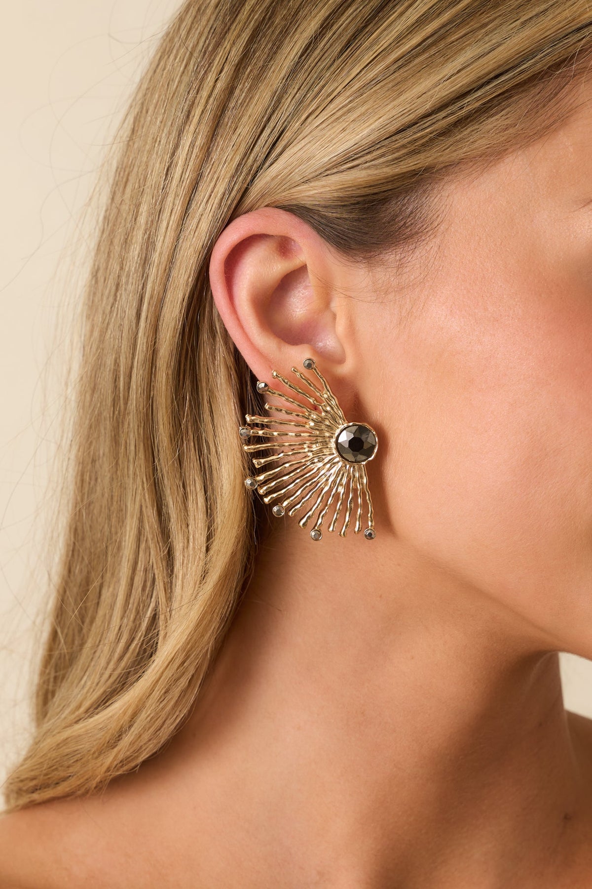 Turn Toward the Light Gold Fanburst Earrings