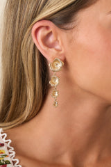 All in Bloom Gold Floral Tiered Drop Earrings