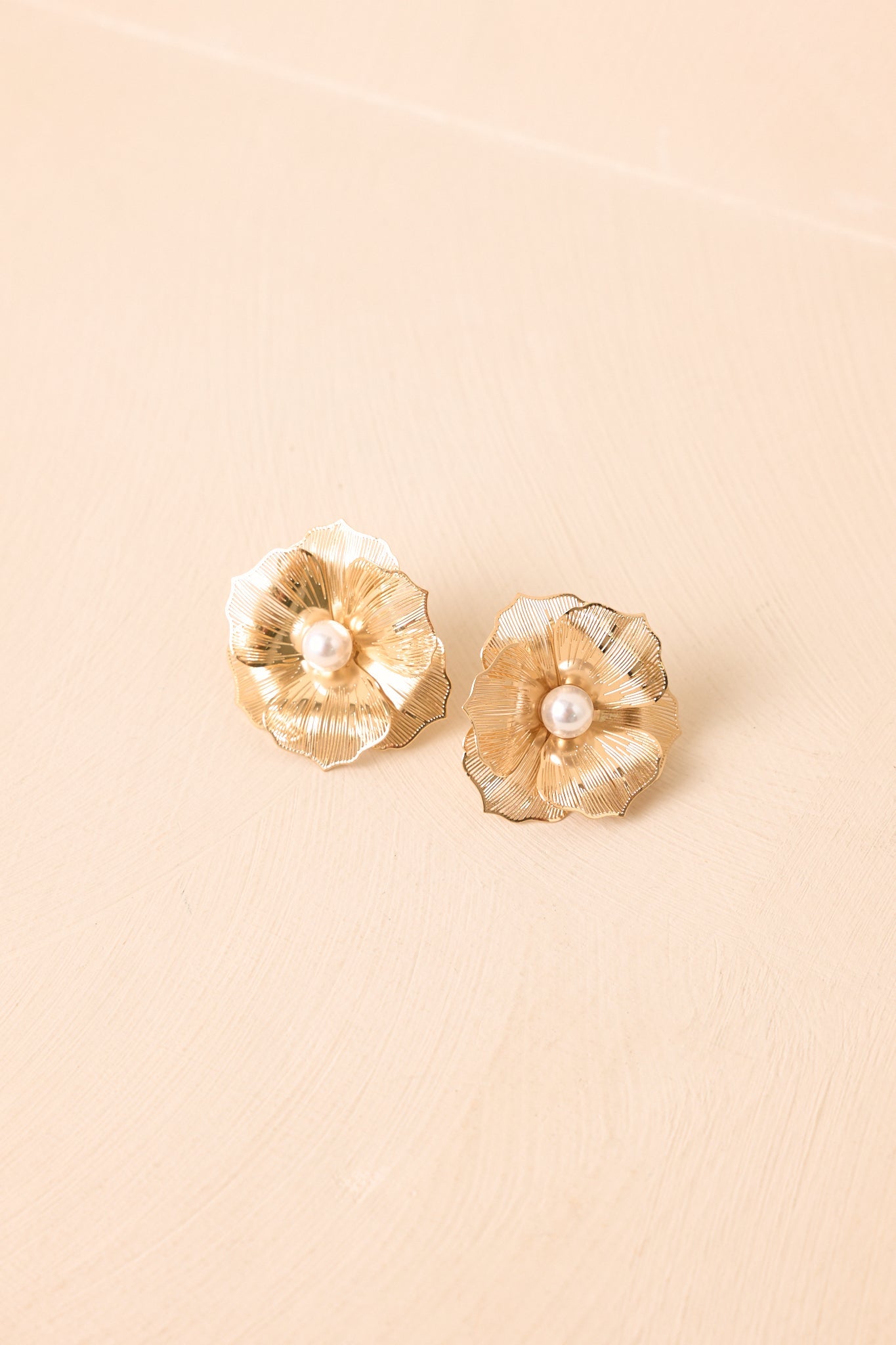 More Than Words Gold & Pearl Floral Earrings