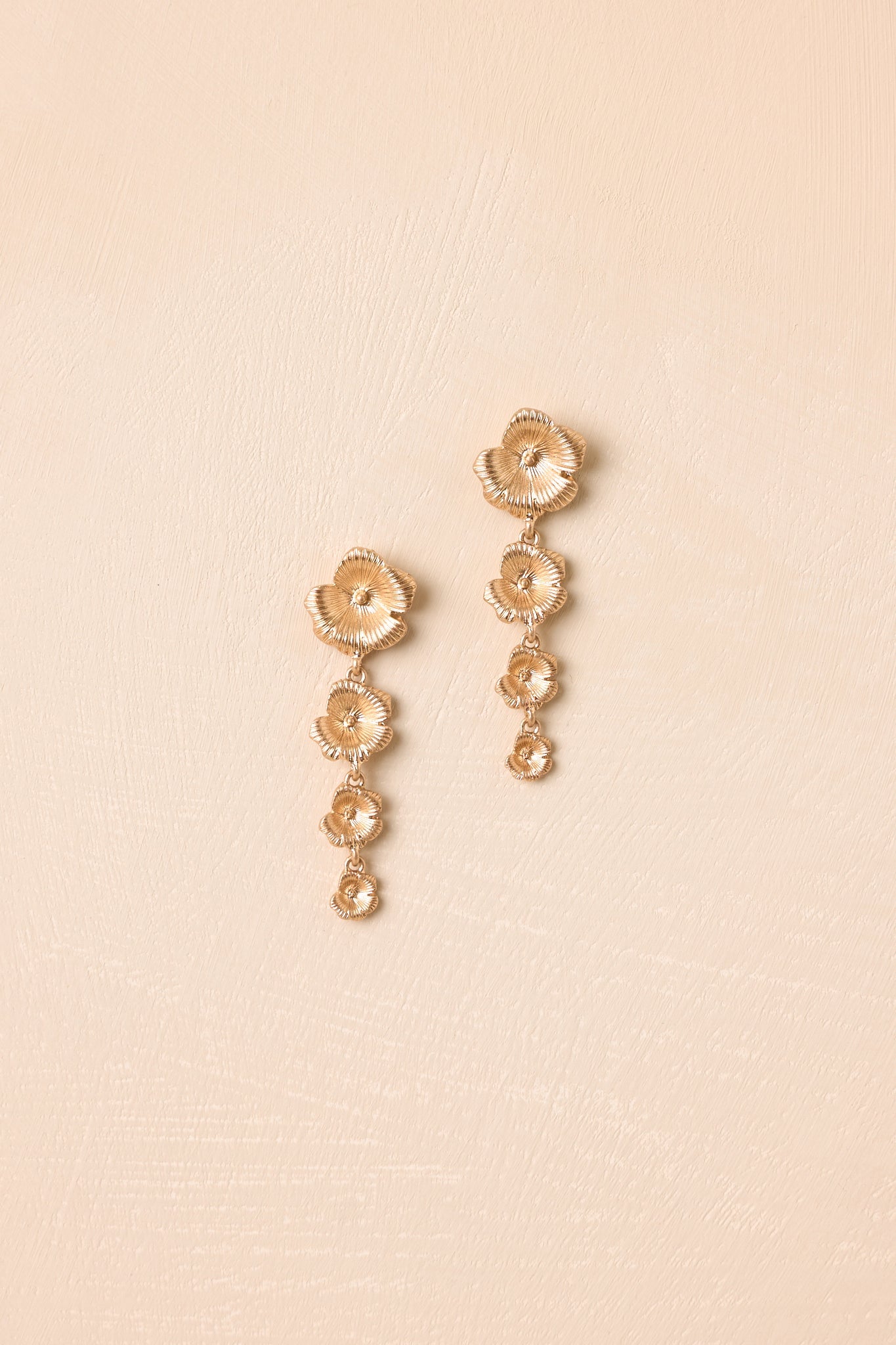 All in Bloom Gold Floral Tiered Drop Earrings