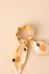Fruit Cocktail Hour Gold & Yellow Pineapple Scarf Cuff Bracelet