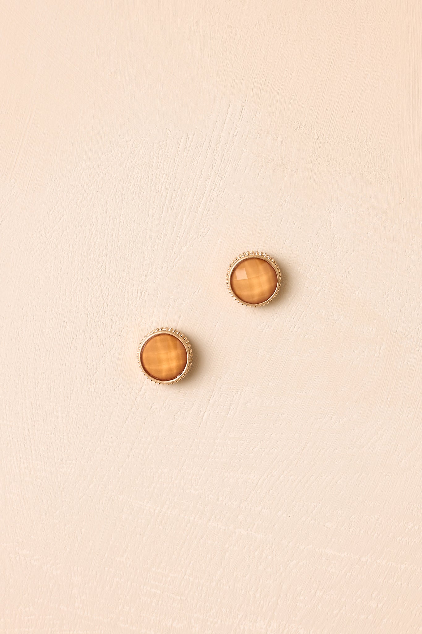 True Beauty Gold & Light Orange Stud Earrings