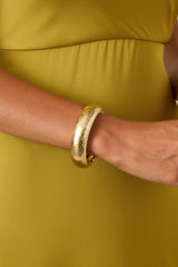 Hold On to Me Gold Hammered Hinged Cuff Bracelet