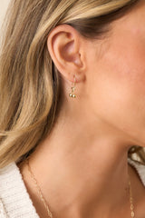 Hand Picked Gold Cherry Charm Earrings