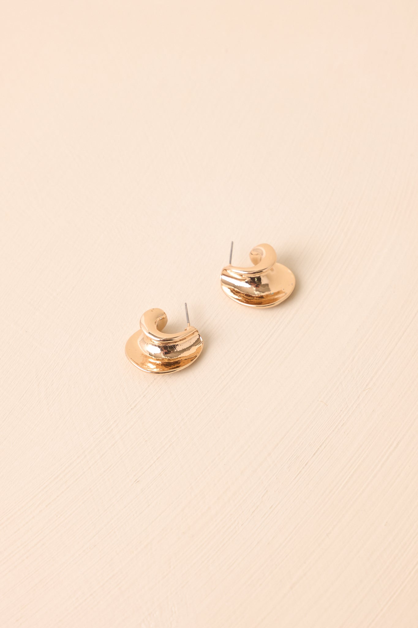 Shifting My Focus Gold Sculptural Open Hoop Earrings