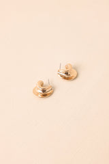 Shifting My Focus Gold Sculptural Open Hoop Earrings