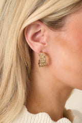 Trust What You Know Gold Textured Small Hoops