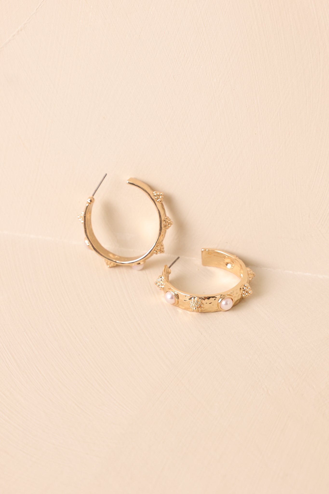 Kind Of A Moment Gold Textured Hoop Earrings