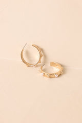 Kind Of A Moment Gold Textured Hoop Earrings