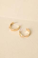 Unexpected Twist Gold Hoop Earrings