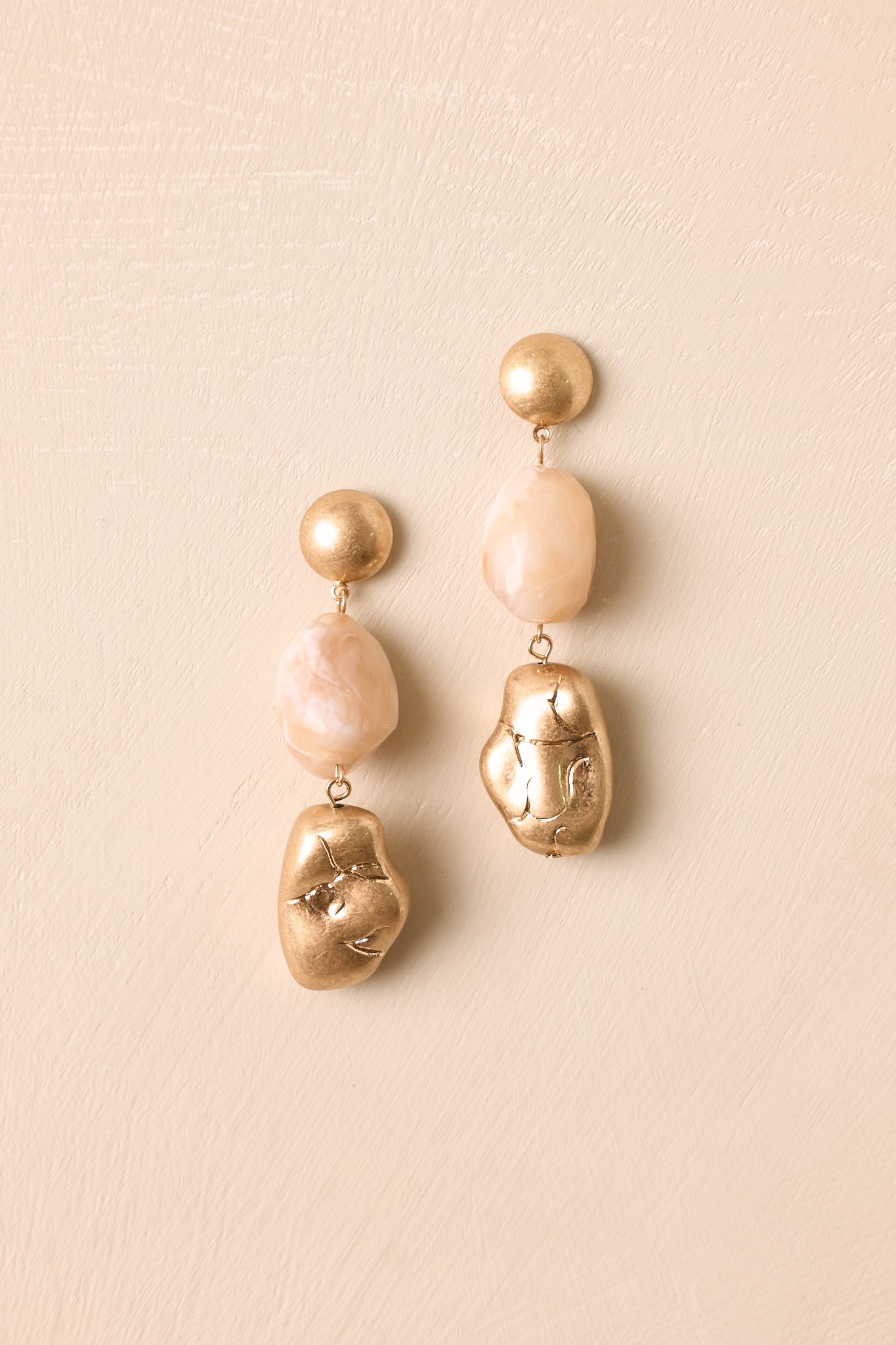 Can't Help Falling Gold & Ivory Sculptural Drop Earrings