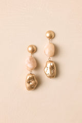 Can't Help Falling Gold & Ivory Sculptural Drop Earrings
