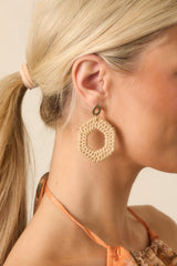 Nothing To Prove Beige Woven Statement Earrings