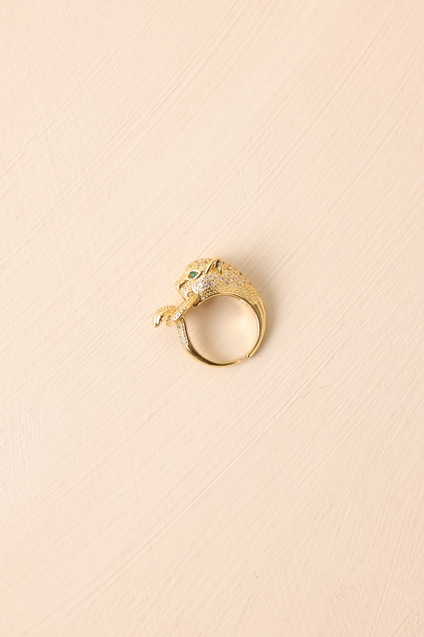 You Get The Idea Gold Pavè Rhinestone Panther Ring