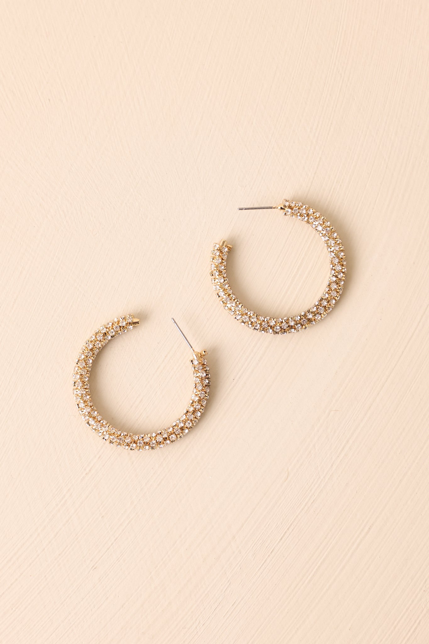 Been A Long Time Coming Gold Rhinestone Hoop Earrings