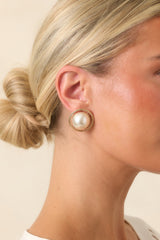 You Had Me at Halo Gold & Pearl Earrings