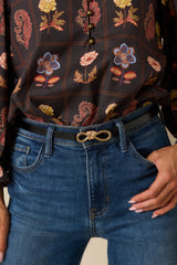 Roped In Black Faux Leather Belt
