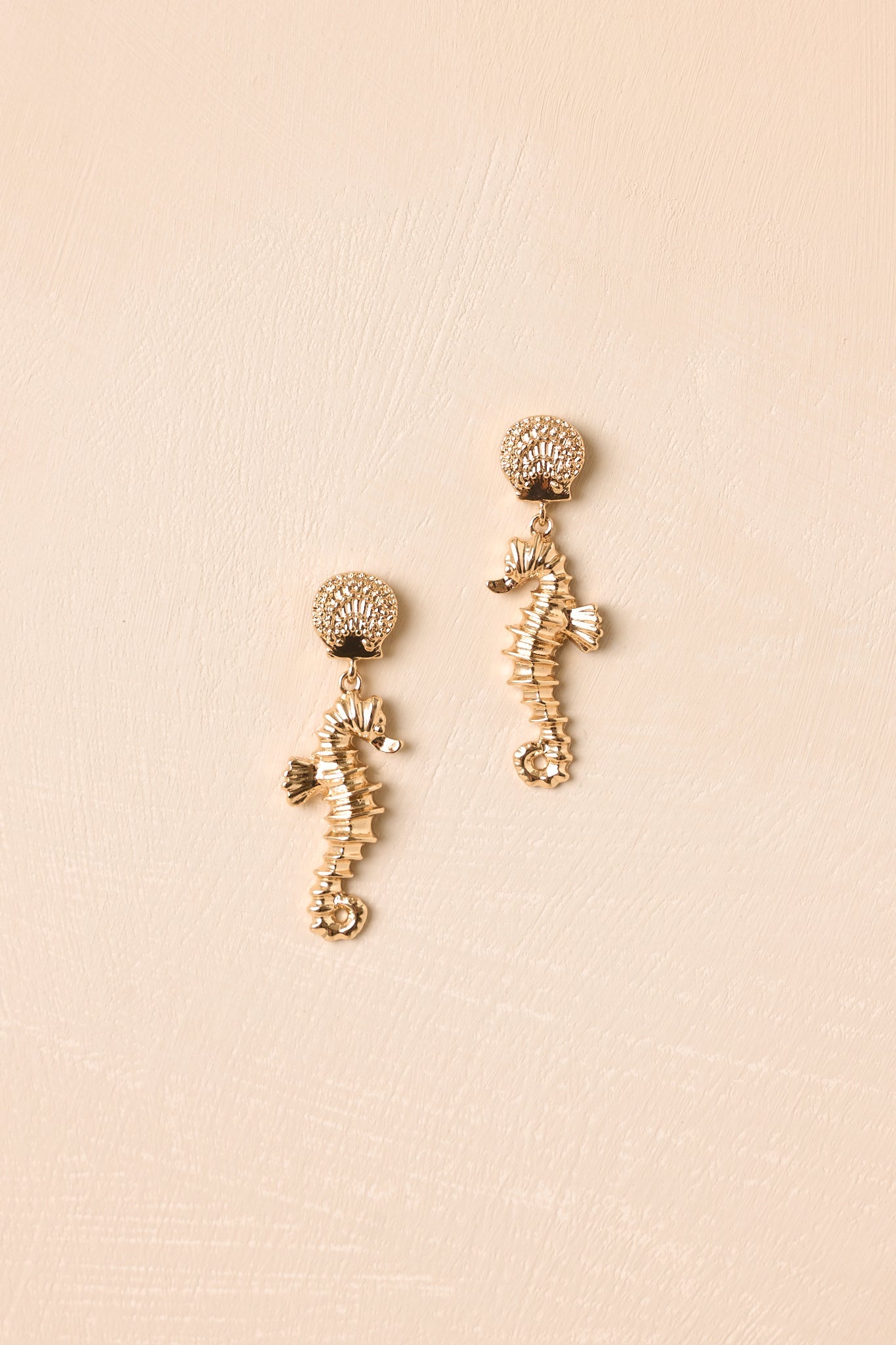 Mermaid Mood Gold Seahorse Drop Earrings