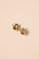 Keep Your Composure Gold Twisted Spiral Earrings