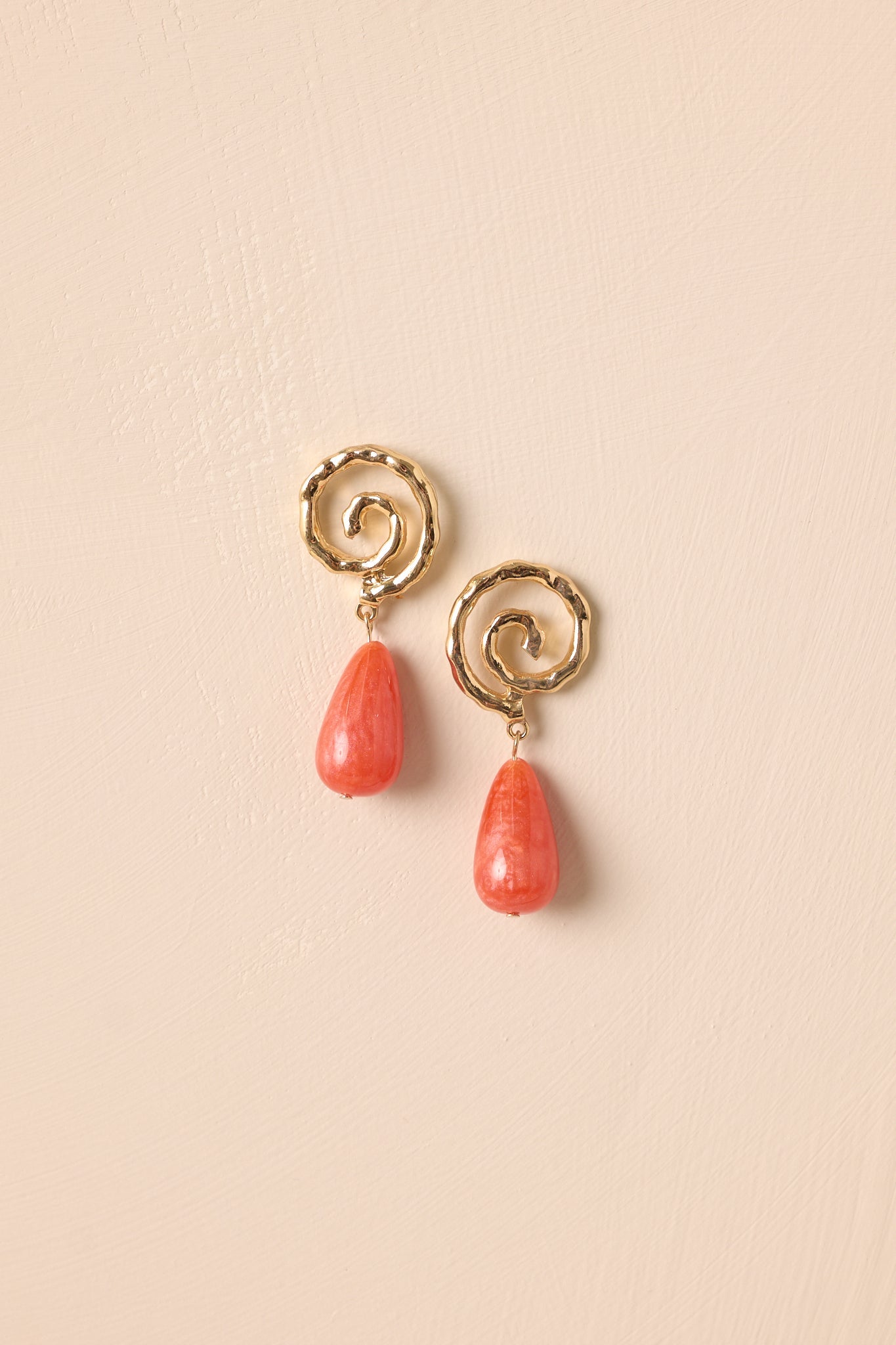 Running On Good Energy Terracotta Pearlescent Drop Earrings